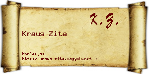 Kraus Zita névjegykártya